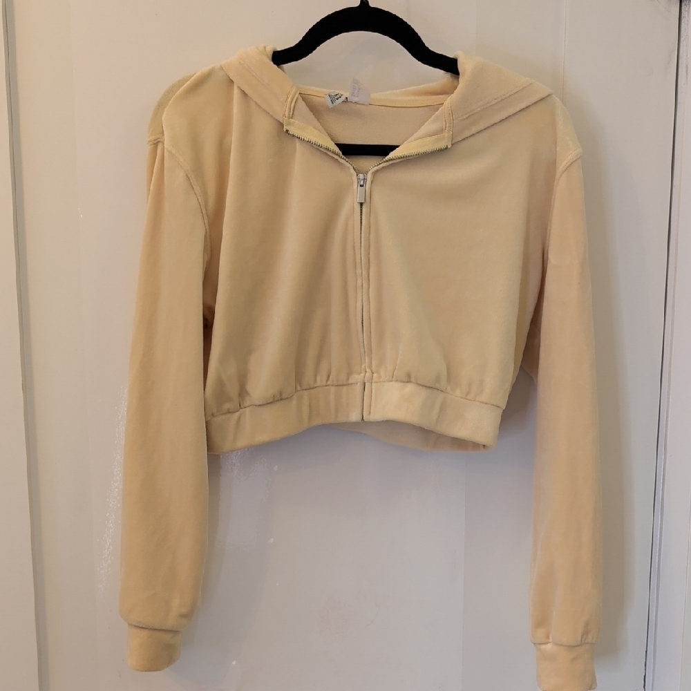 H&M Divided Cropped Velour Hoodie - Picture 8 of 8